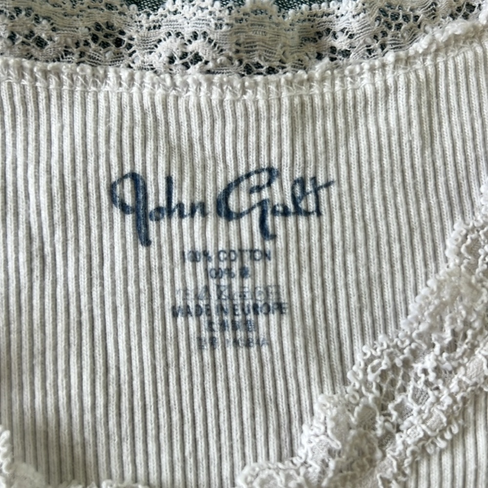JOHN GALT BRANDY MELVILLE 90s Y2K Lace Trim Fairy Tank Top White - Picture 7 of 7